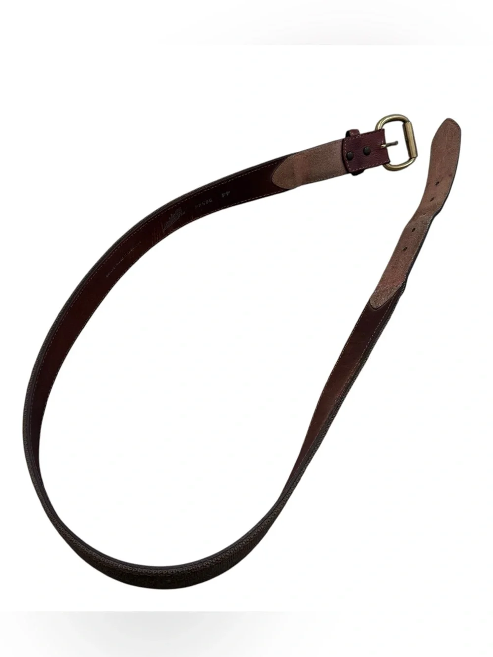 Red Wing Leather Belt Size 44 Brown Green Solid Brass 96544